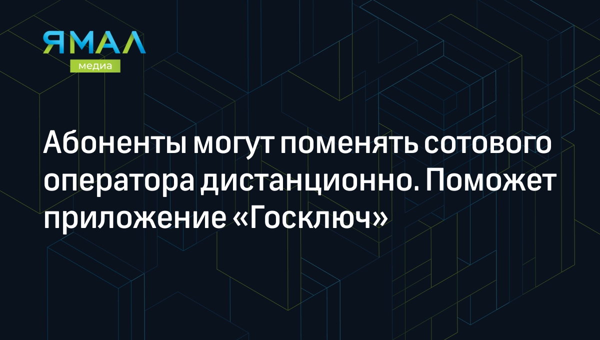 Абонентам разрешили переходить к другому оператору связи, не выходя из  дома. Поможет приложение «Госключ» | Ямал-Медиа