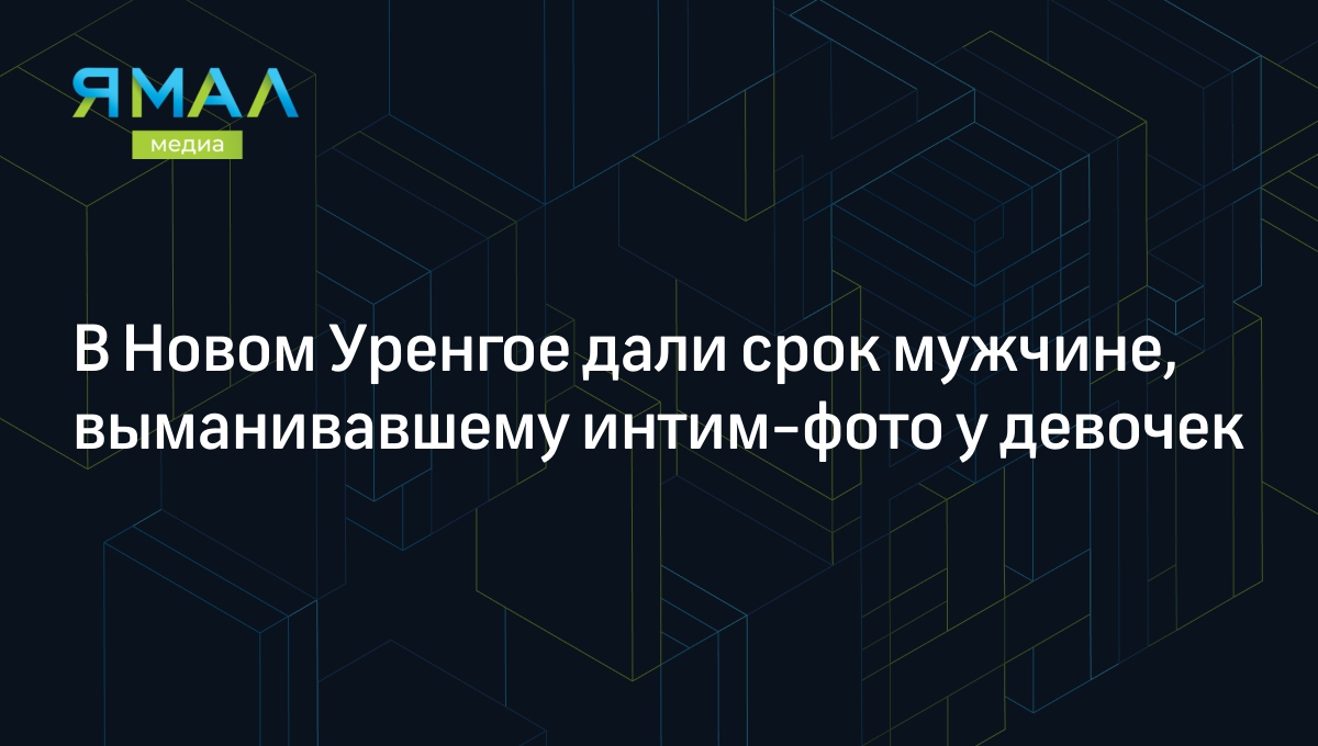 В Новом Уренгое дали срок мужчине, выманивавшему интим-фото у девочек |  Ямал-Медиа