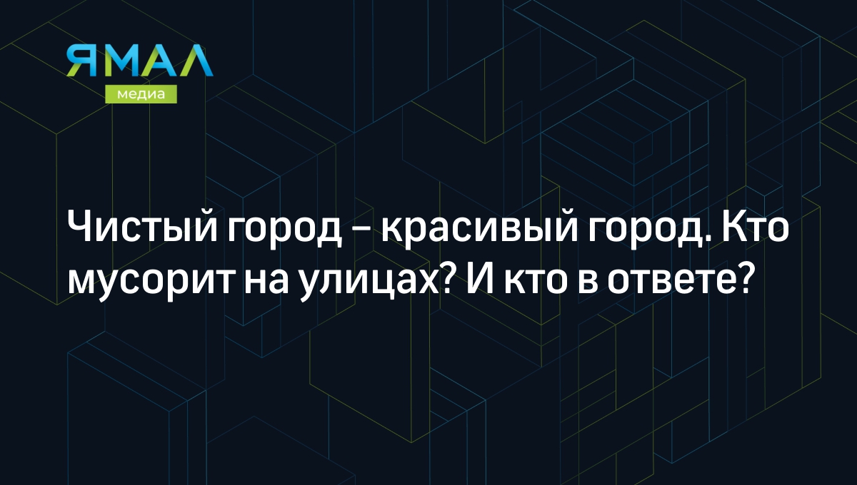 Чистый город – красивый город. Кто мусорит на улицах? И кто в ответе? |  Ямал-Медиа