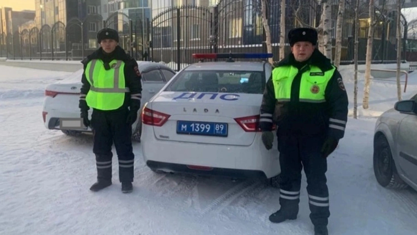 На Ямале инспекторы ДПС помогли замерзающему на дороге водителю | Ямал-Медиа