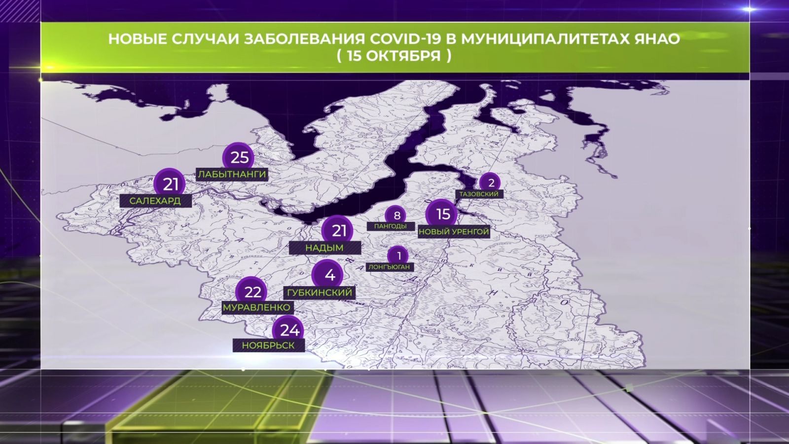 Карта распространения коронавируса по ЯНАО на 15 октября 2020 | Ямал-Медиа