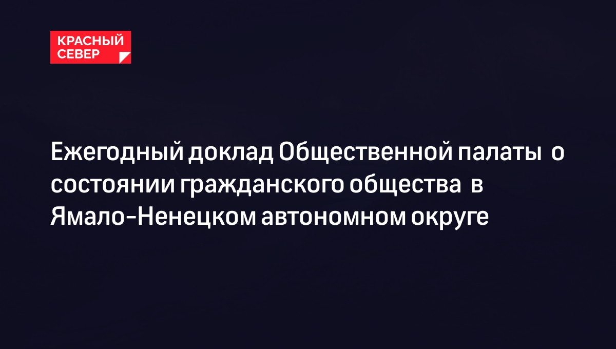 Ежегодный доклад Общественной палаты о состоянии гражданского общества в  Ямало-Ненецком автономном округе | «Красный Север»