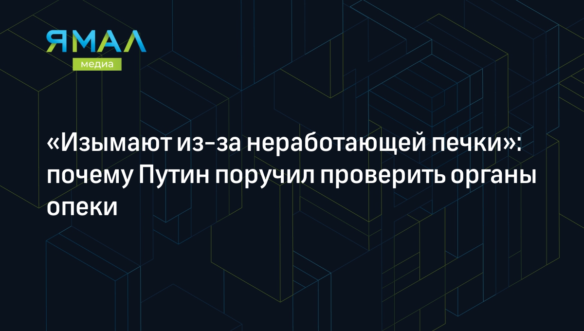 Изъятие детей из семьи: органы опеки проверят по поручению Путина |  Ямал-Медиа