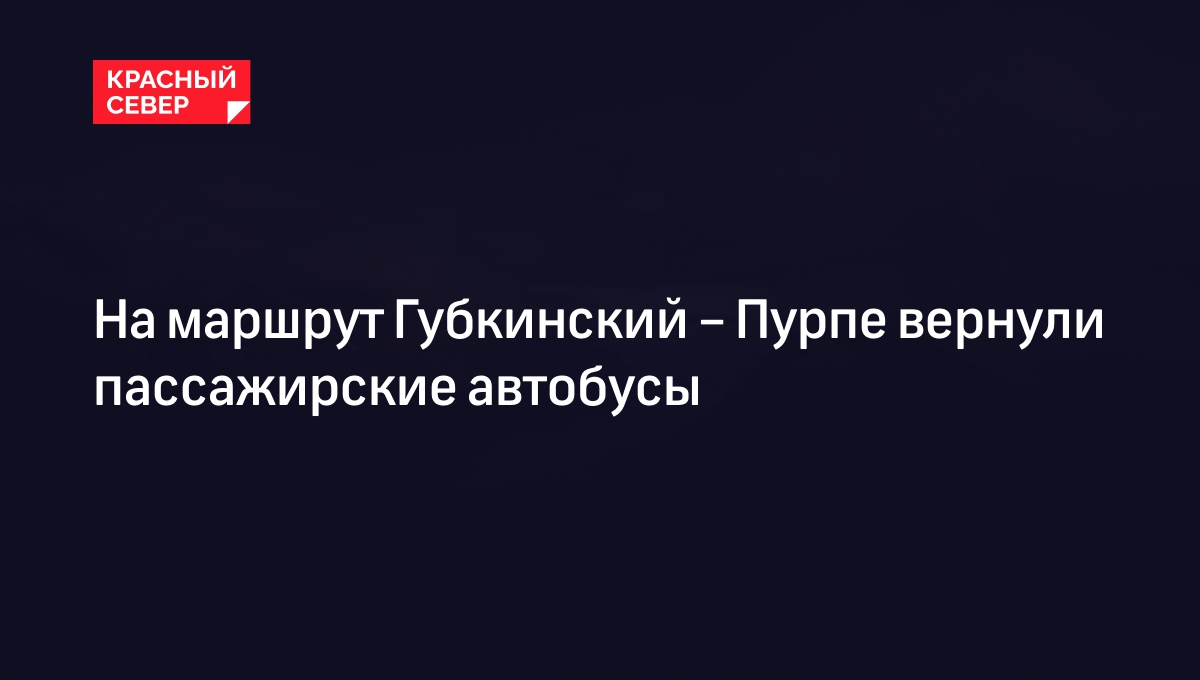 На маршрут Губкинский – Пурпе вернули пассажирские автобусы | «Красный  Север»