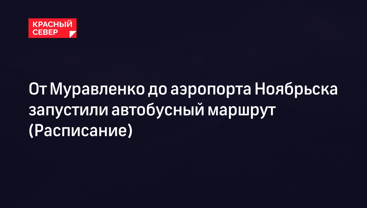 От Муравленко до аэропорта Ноябрьска запустили автобусный маршрут  (Расписание) | «Красный Север»