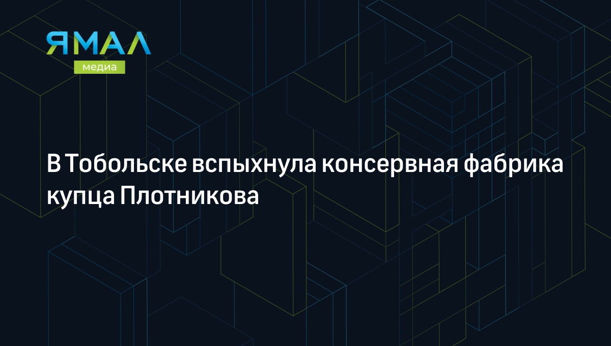 В Тобольске вспыхнула консервная фабрика купца Плотникова | Ямал-Медиа