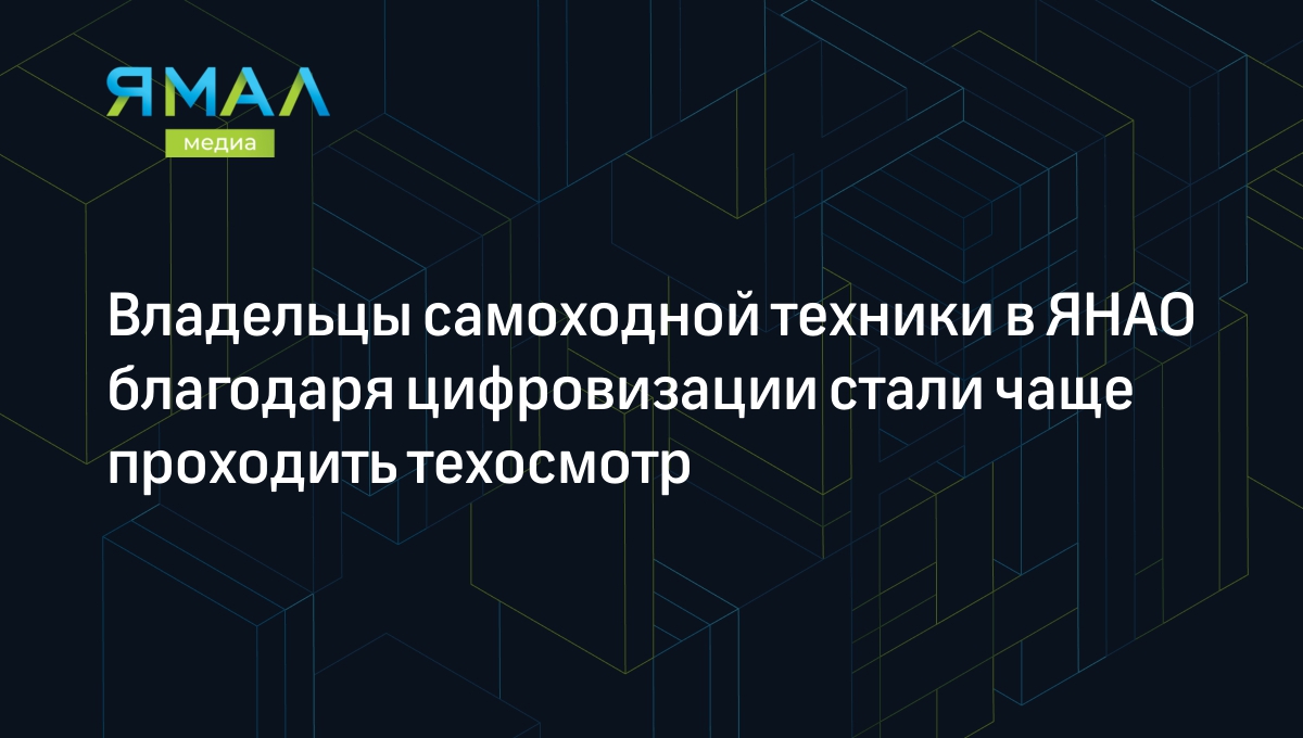 Владельцы самоходной техники в ЯНАО благодаря цифровизации стали чаще  проходить техосмотр | Ямал-Медиа